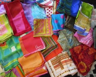 Large amount of vintage silk Vera scarves