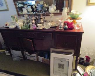 Sideboard and china, glass and more