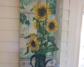large sunflower painting