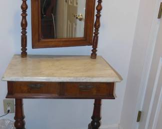 vintage table and mirror