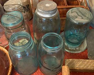 Assorted Blue Ball Jars