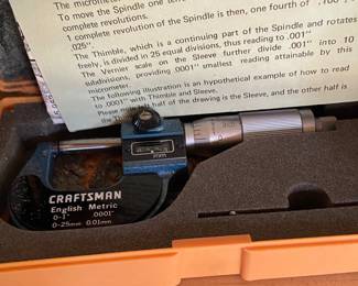Craftsman English Metric Micrometer