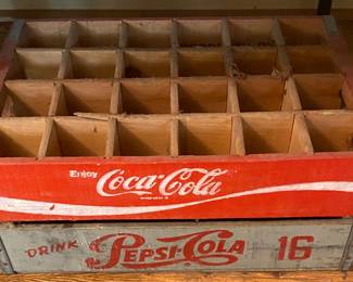 Pepsi-Cola and Coca Cola Crates