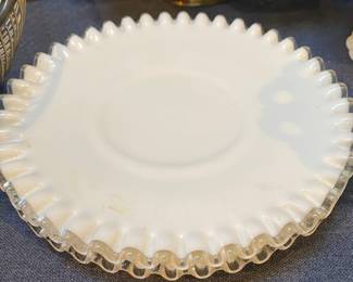 Opalescent Edge Milk Glass