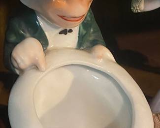 Porcelain Winking Man Figurine Holder