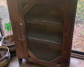 Primitive Pie Safe with Screen Door