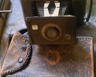 Old Twindar Bellow Camera with Leather Case