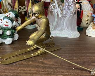 Brass Ski Figure