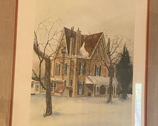 Raymond Reid Signed and Numbered "Korner's Folly Winter" Kernersville N.C. Print