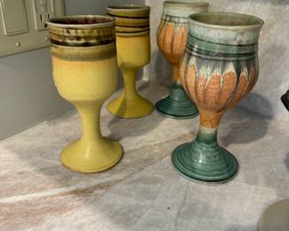 Artist Pottery Goblets 