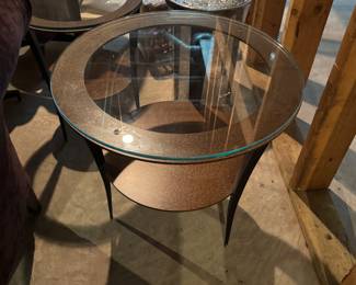 Copper finish Table with Glass Tops 