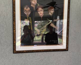 Musicians Painting -  Signed Stork 