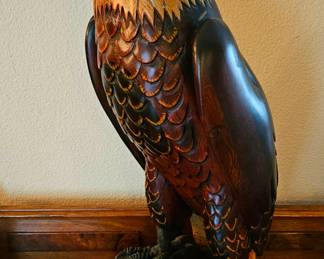 NUMEROUS carved & painted signed TOM TABER birds including a rare Bald Eagle.
