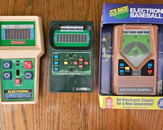 Vintage hand-held electronic games.