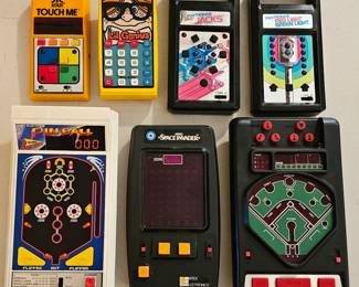 Vintage hand-held electronic games.