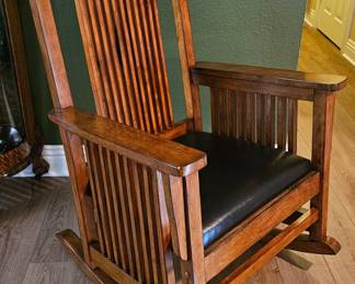 Mission style rocker chair.