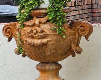 Vintage Terra Cotta Warwick Planter and Pedestal.