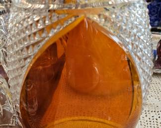 Julia Moth Vintage 60's Amber Vase