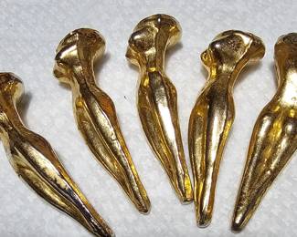 Gilt Brass Golf Tees Woman's Body shape