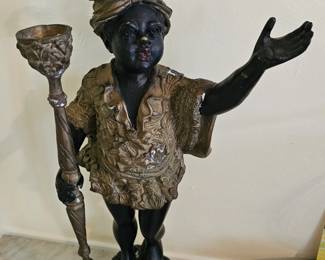 Pair of Antique Figural Blackamoor Nubian Candle Holders