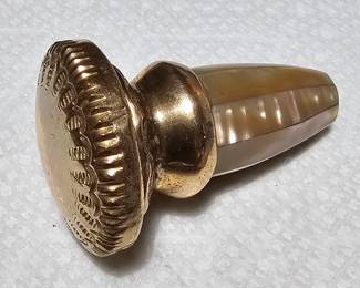 Gold Fill and Mother of Pearl Walking Cane Handle