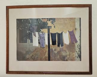 The Clothes Line Watercolor