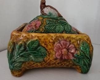 Majolica lidded Ceramic Box 