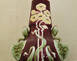 Art Nouveau European Majolica Secessionist Style Vase