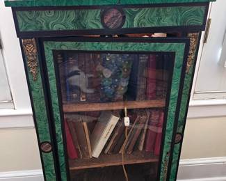 Antique Malachite Veneer Cabinet
