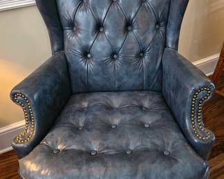 Vintage tufted Wingback Library Chair 