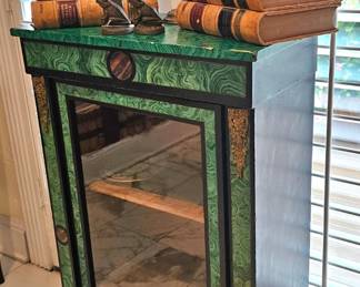 Faux Malachite Cabinet, Antique  Law Books and more