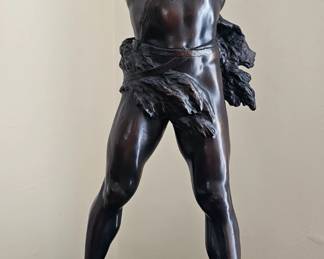 An after Bronze by Henry Fugere L'age Dor missing the Flute.