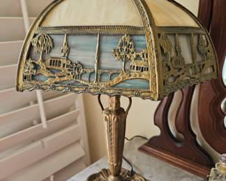 Rainaud Lamp Co 1916 era Slag Glass with Bronze