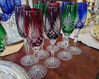 8 Ajka Cut to Clear Champagne Stems
