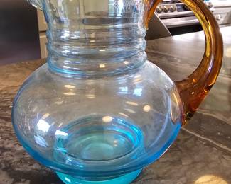 Louis Weston 1930's West Virginia amber handled Pitcher. 