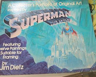 A collectors portfolio of original art inspired by Superman the movie by Jim Dietz 