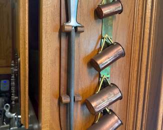 Knife, sharpener, and antique brass