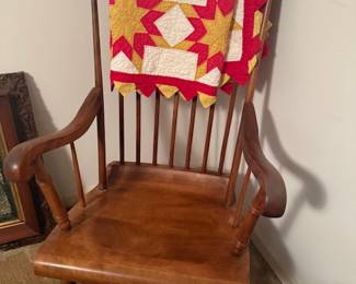 Antique hardwood rocking chair