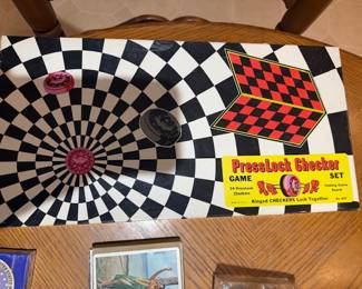 Vintage checker game set