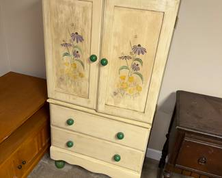 Antique Youth Size Painted Chest of Drawers / Wardrobe