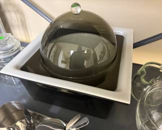 Retro MCM Space Age Atomic Grey and White Lucite Ice Bucket