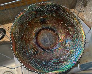 Carnival glass bowl