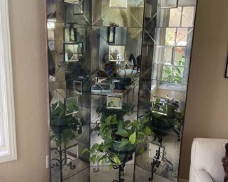 Unique art deco smoked glass screen - from a famous ad mans Manhattan apartment