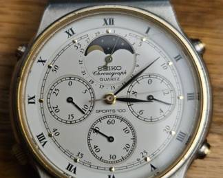 1983 Seiko 7A48-7009 Quartz Chronograph “Sports 100” Date/Moonphase