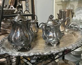 Tea sets, serving trays