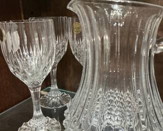 Cristal d’Arques crystal pitcher with goblets