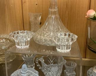 Crystal candle holders to decanter