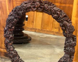 Carved Wooden Mirror