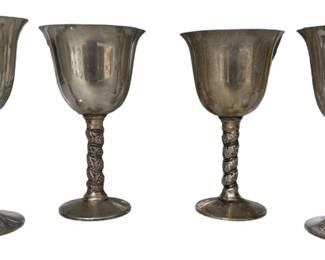 Vintage Sterling Silver Grape Stem Glasses