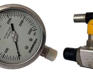 Marsh High PSI Pressure Gage and Valve